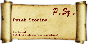 Patak Szorina névjegykártya